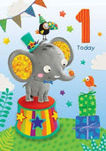 Elephant 1st Birthday Card