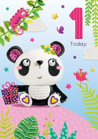 Panda 1st Birthday Card