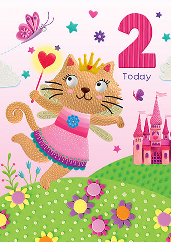 Fairy Cat 2nd Birthday Card