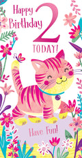 Cat 2nd Birthday Card