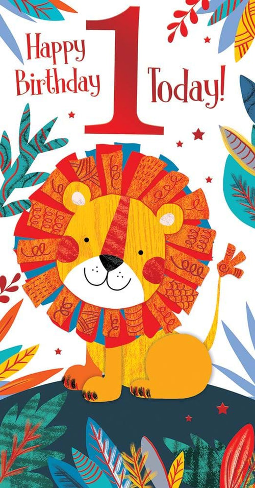 Lion 1st Birthday Card